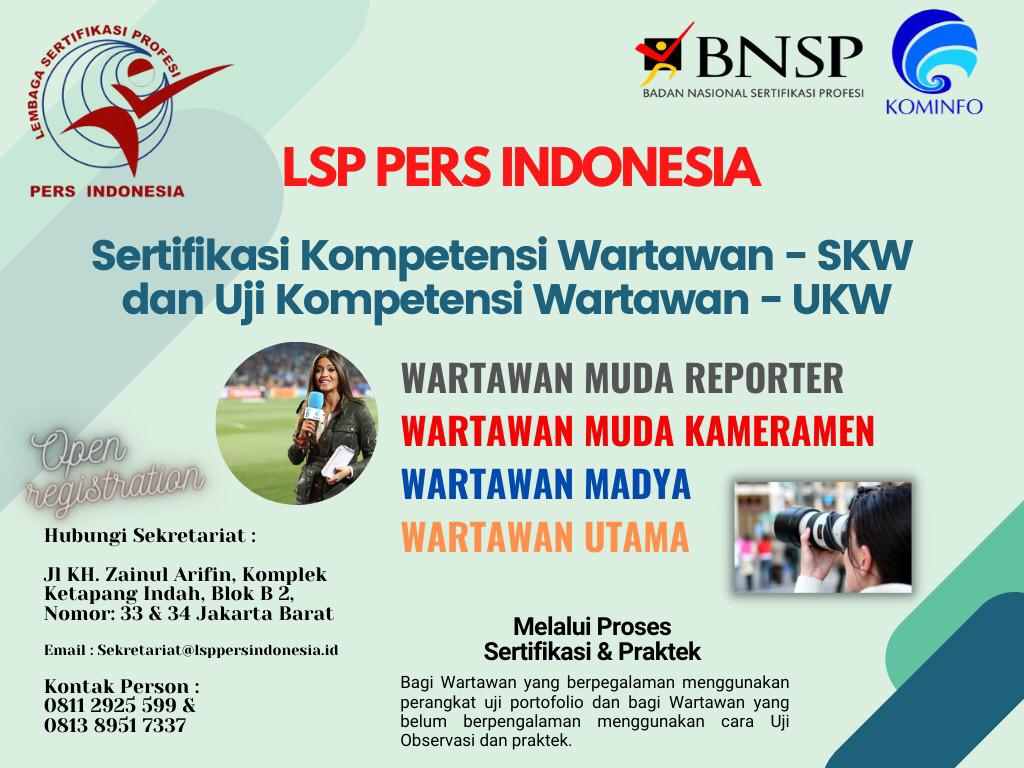 LSP Pers Indonesia Buka Pendaftaran SKW dan UKW 