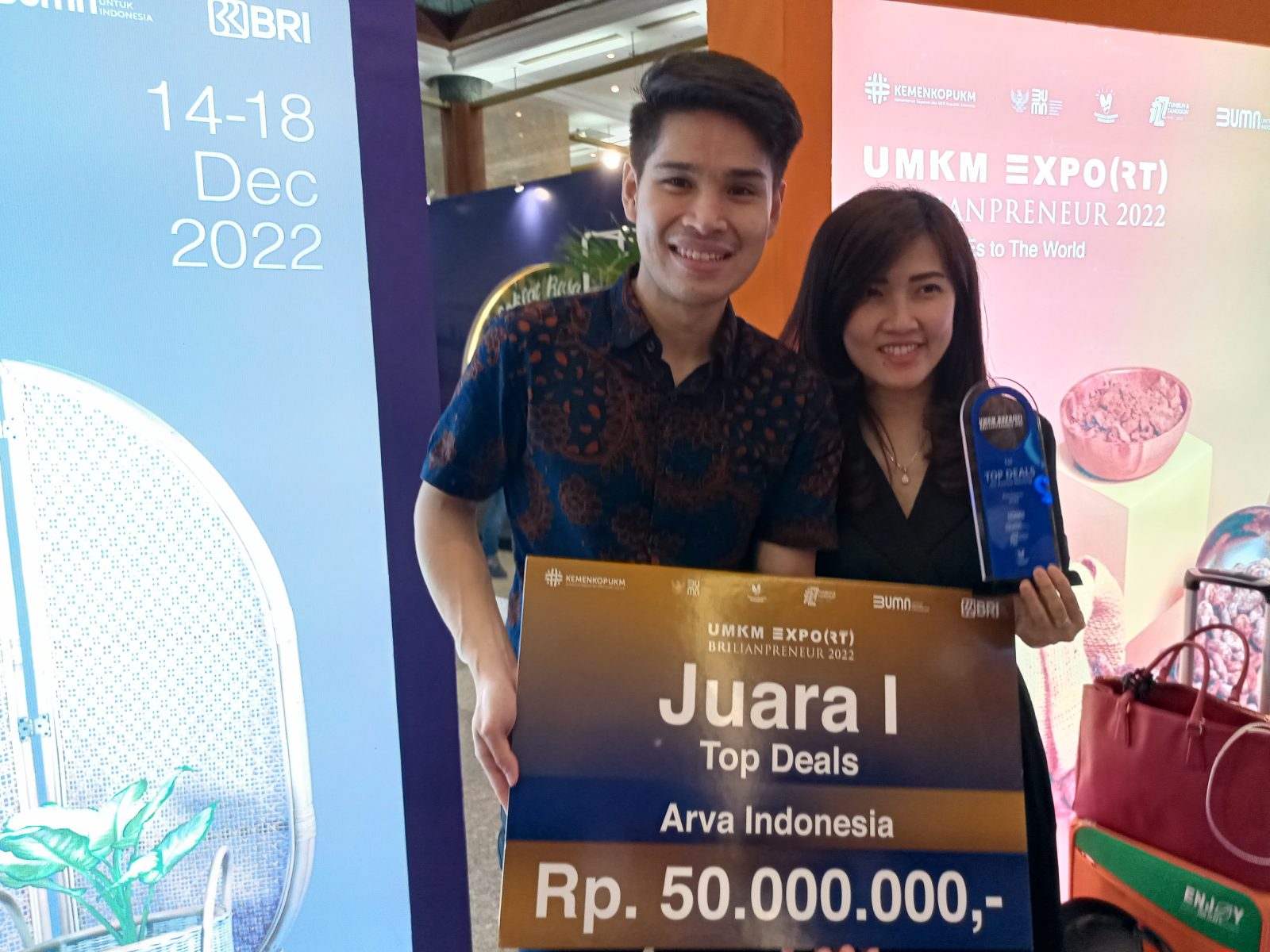 Wira Kusuma Juara 1 Top Deal Arva Indonesia di Pameran UMKM Brilianpreneur 2022