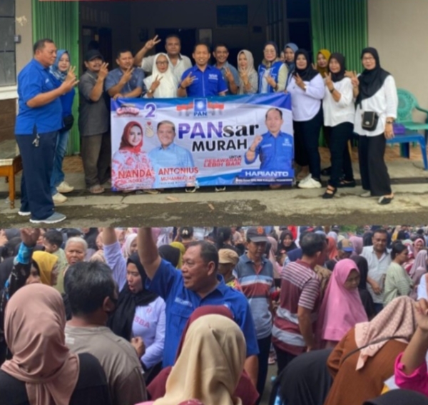 Partai PAN Pesawaran Gelar Pasar Murah untuk Dukung Paslon Nanda - Anton
