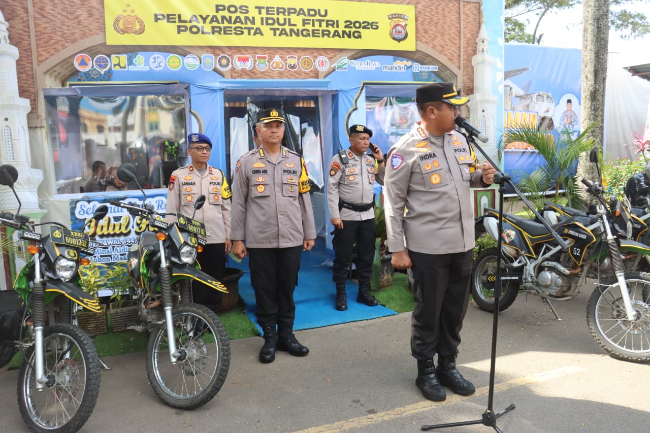 Kapolresta Tangerang Pimpin Apel Siaga Ops Ketupat Maung 2026 di Pos Terpadu Citra Raya