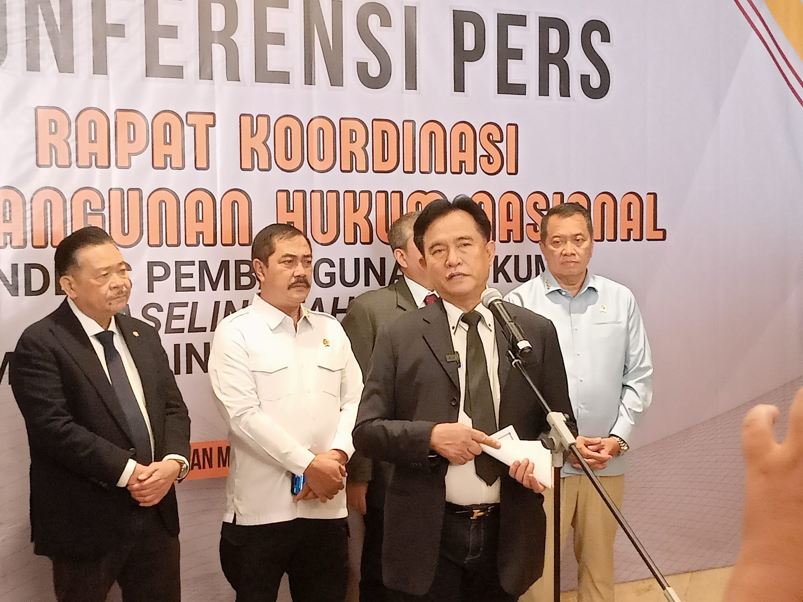 Yusril Tekankan Sinkronisasi Regulasi dalam Rakornas Pembangunan Hukum 2026