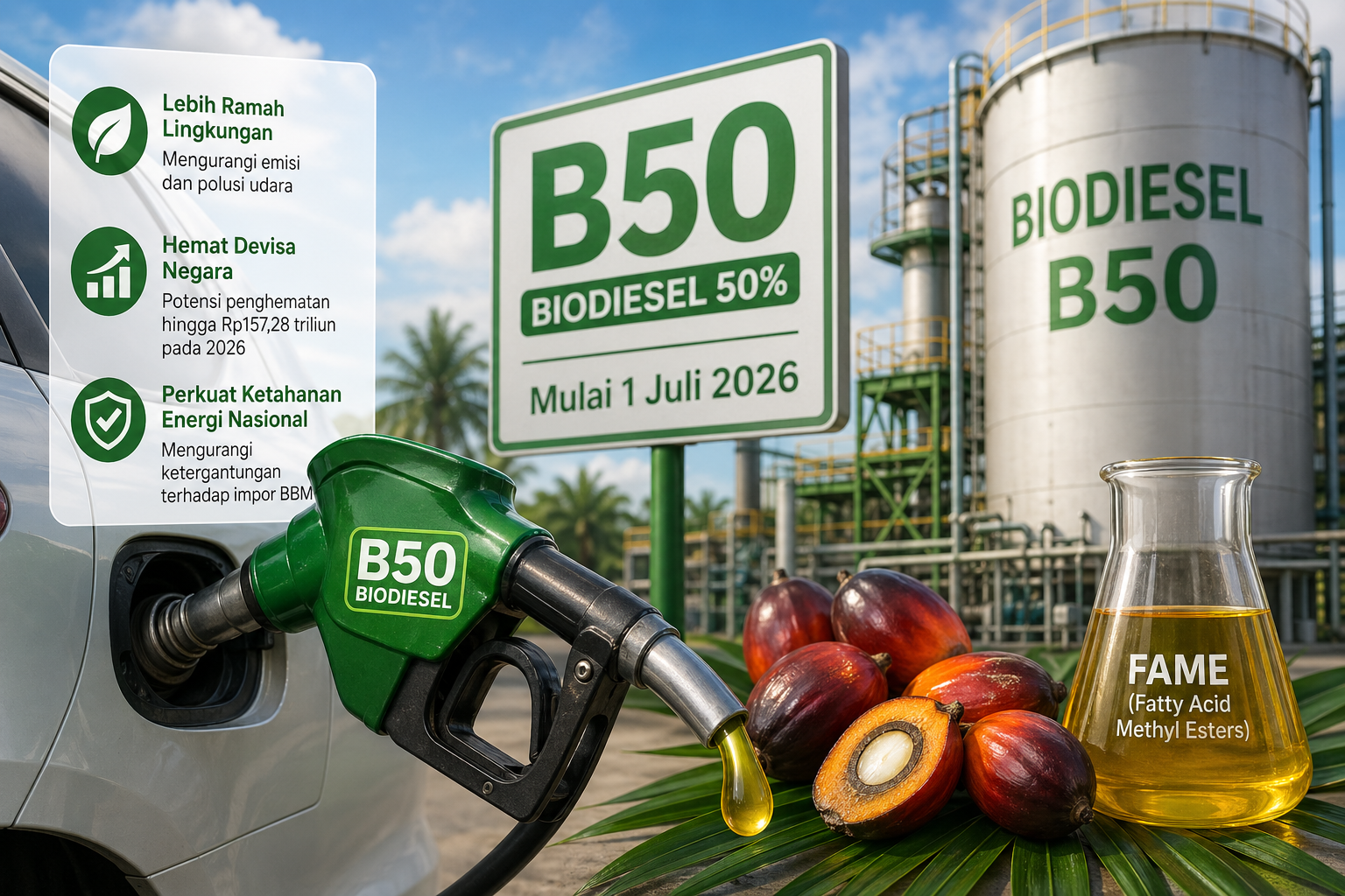 Pemerintah Siap Terapkan B50 Mulai Juli 2026, Harga Ikuti Skema Bulanan