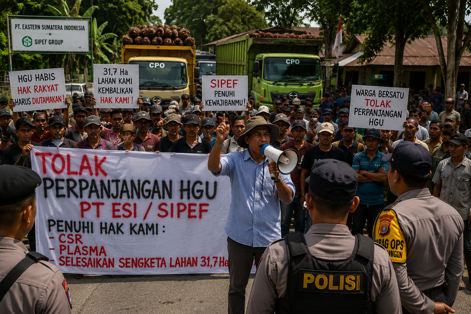 Warga Gunung Malela Geruduk PT ESI, Tolak Perpanjangan HGU dan Tuntut DPR RI Turun Tangan
