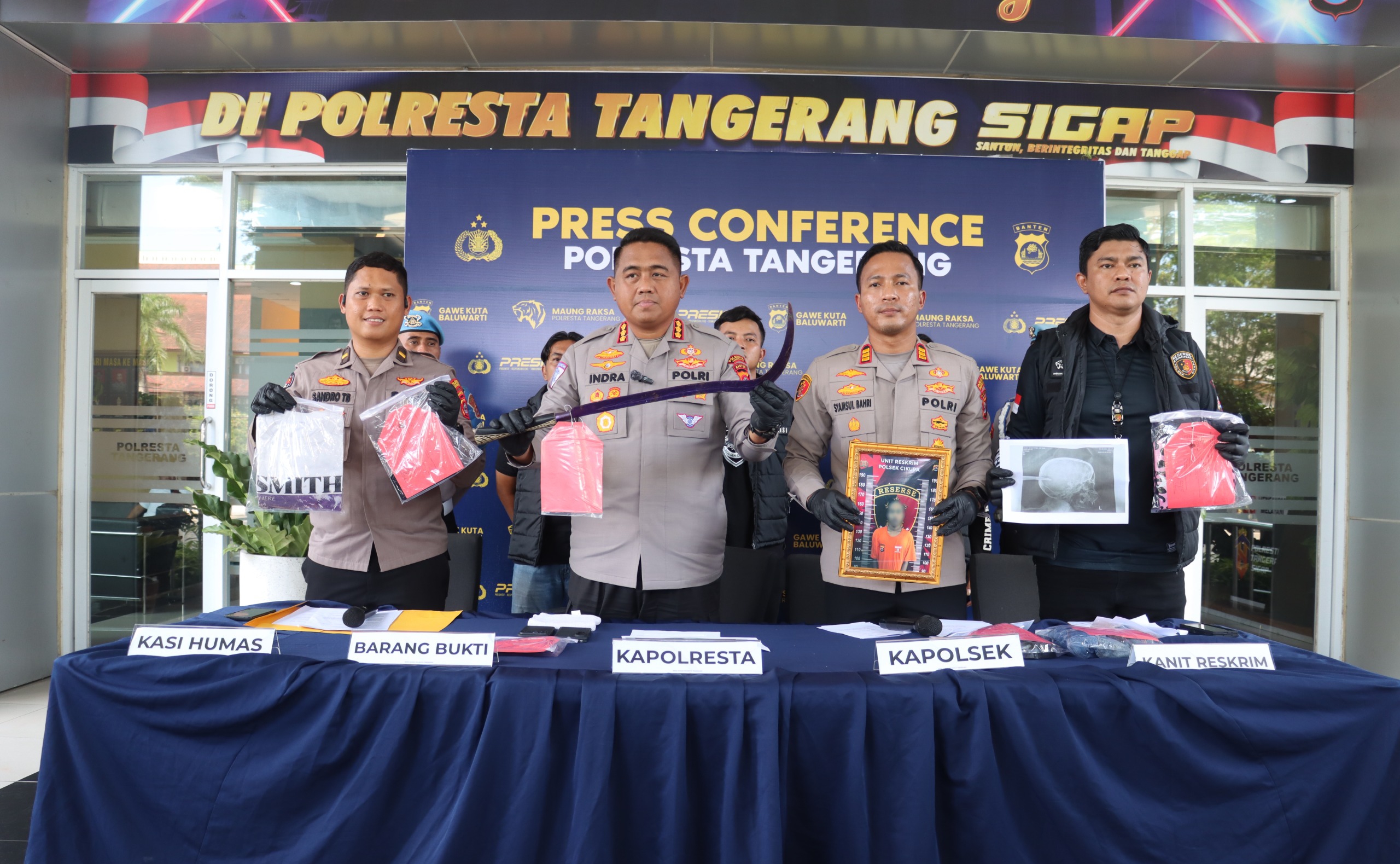 Tawuran Remaja Satu Orang Luka Parah, Polresta Tangerang Bekuk Amankan Tersangka