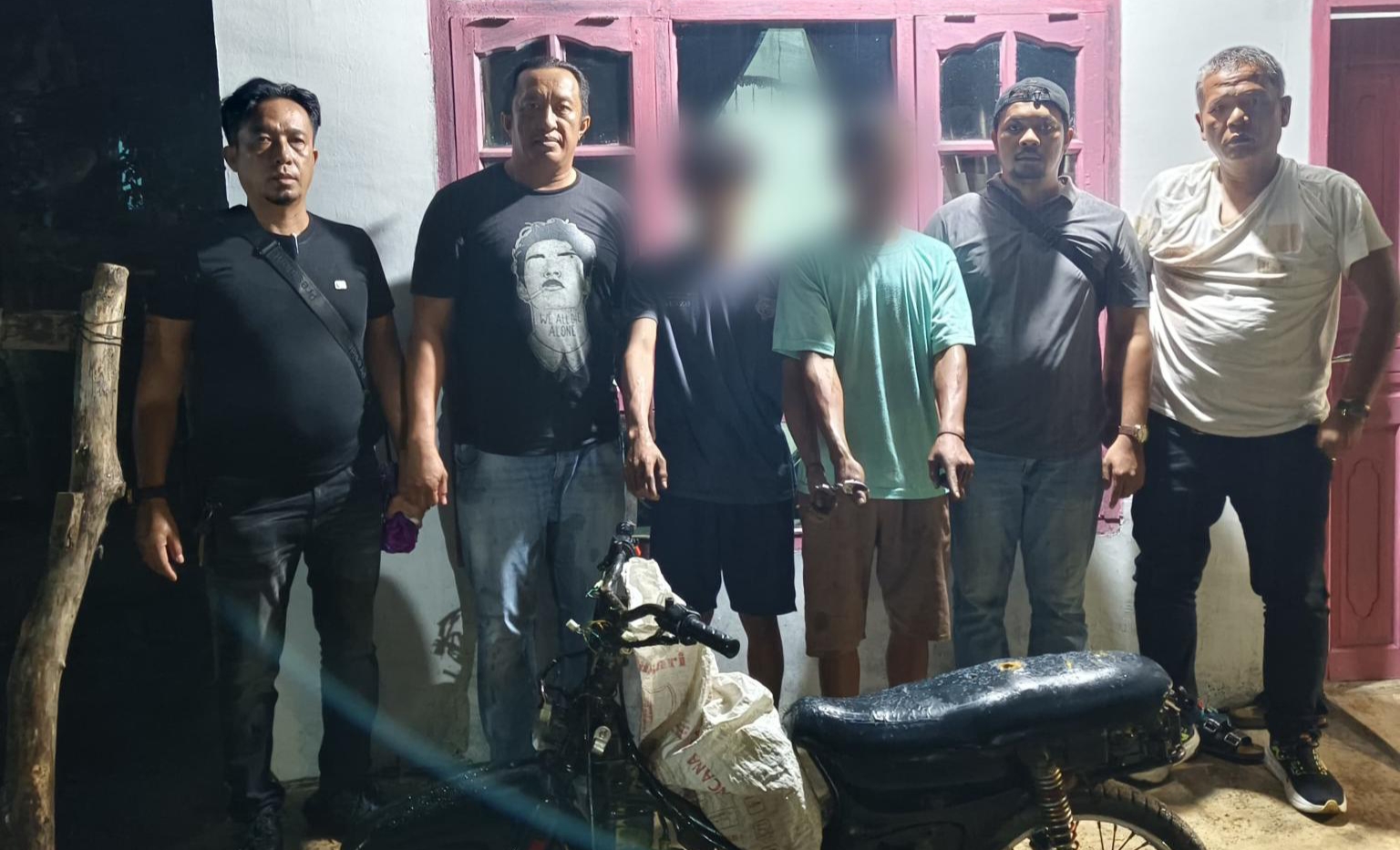 Motor Korban Ditemukan Sudah Dibongkar di Rumah Pelaku, Polsek Gunung Malela Amankan Dua Tersangka