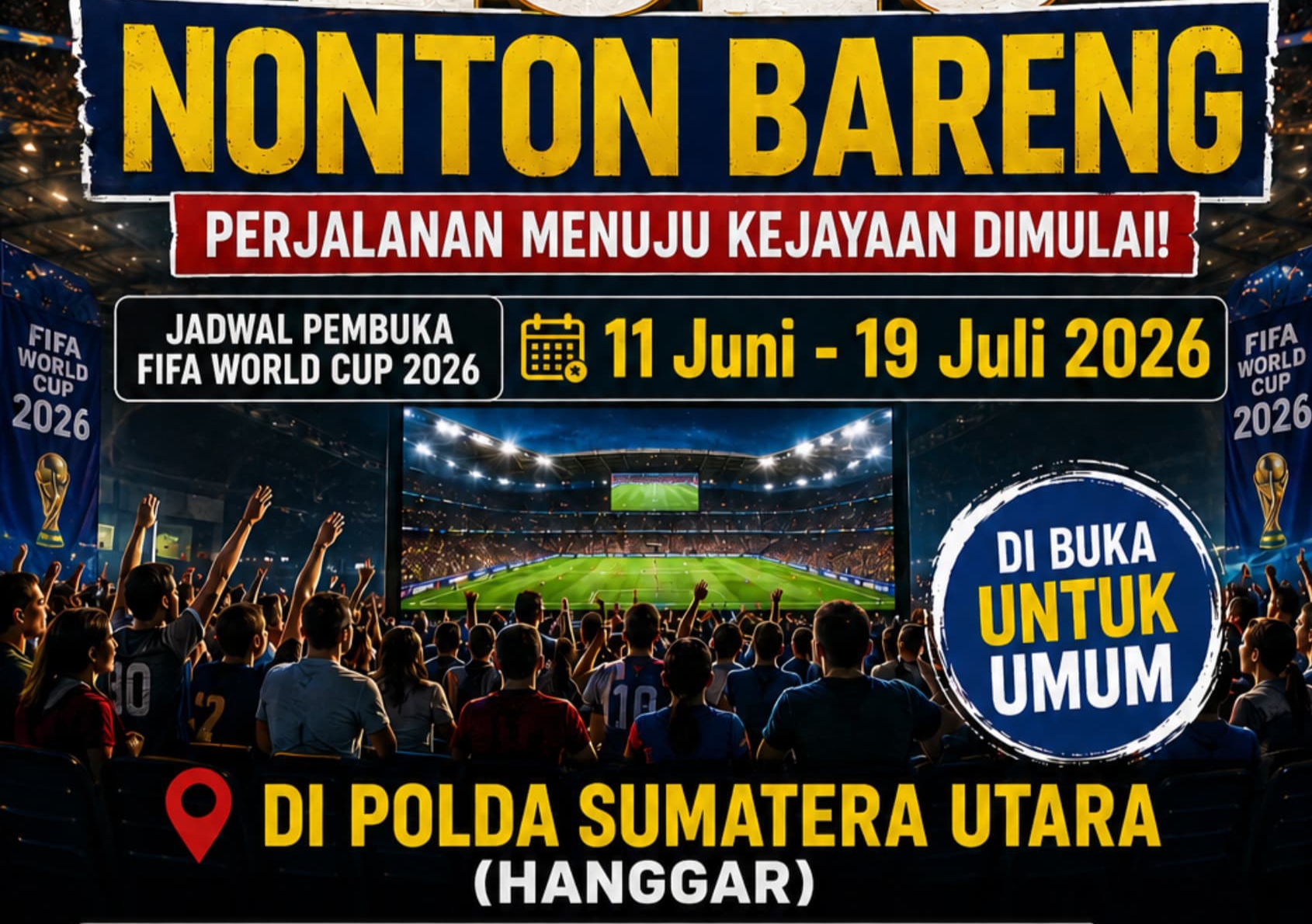 Sambut Piala Dunia 2026, Polres Simalungun Gelar Nobar Gratis Laga Pembuka Meksiko Vs Afrika Selatan
