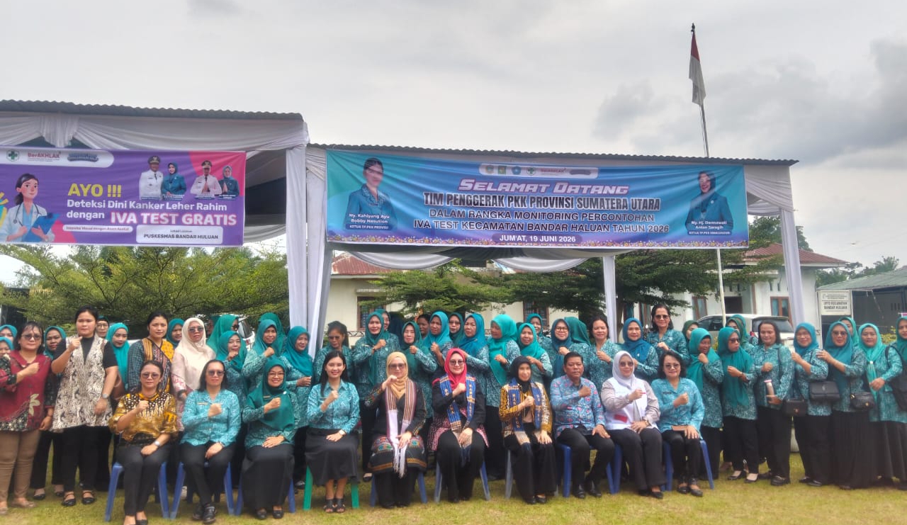 TP PKK Sumut Monitoring Kecamatan Percontohan IVA Test di Bandar Huluan