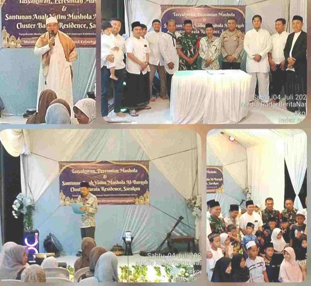 Tasyakuran Peresmian Musholah Al - Barqah Dan Santunan Anak Yatim Warnai Kebersamaan Warga Cluster Barata Residence