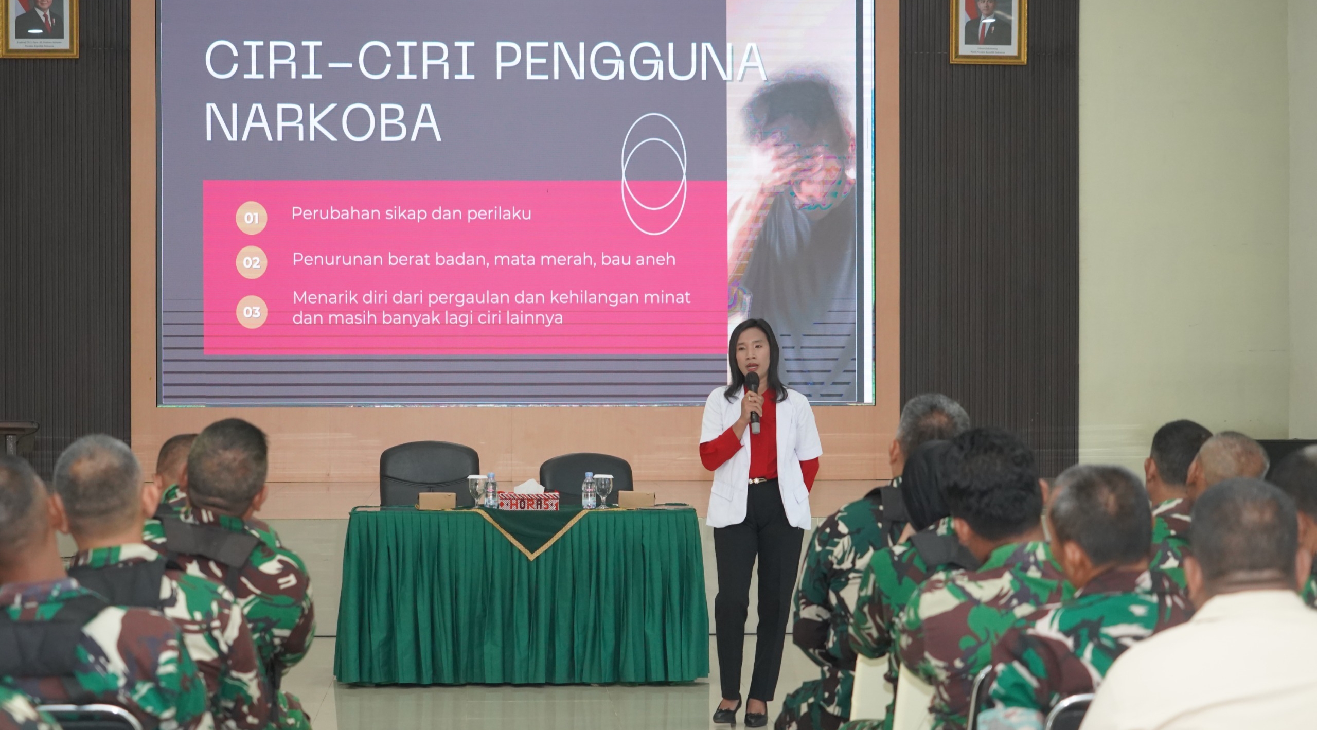 Perkuat Komitmen Zero Narkoba, Korem 022/PT Gelar Sosialisasi P4GN dan Pemeriksaan Urine Personel