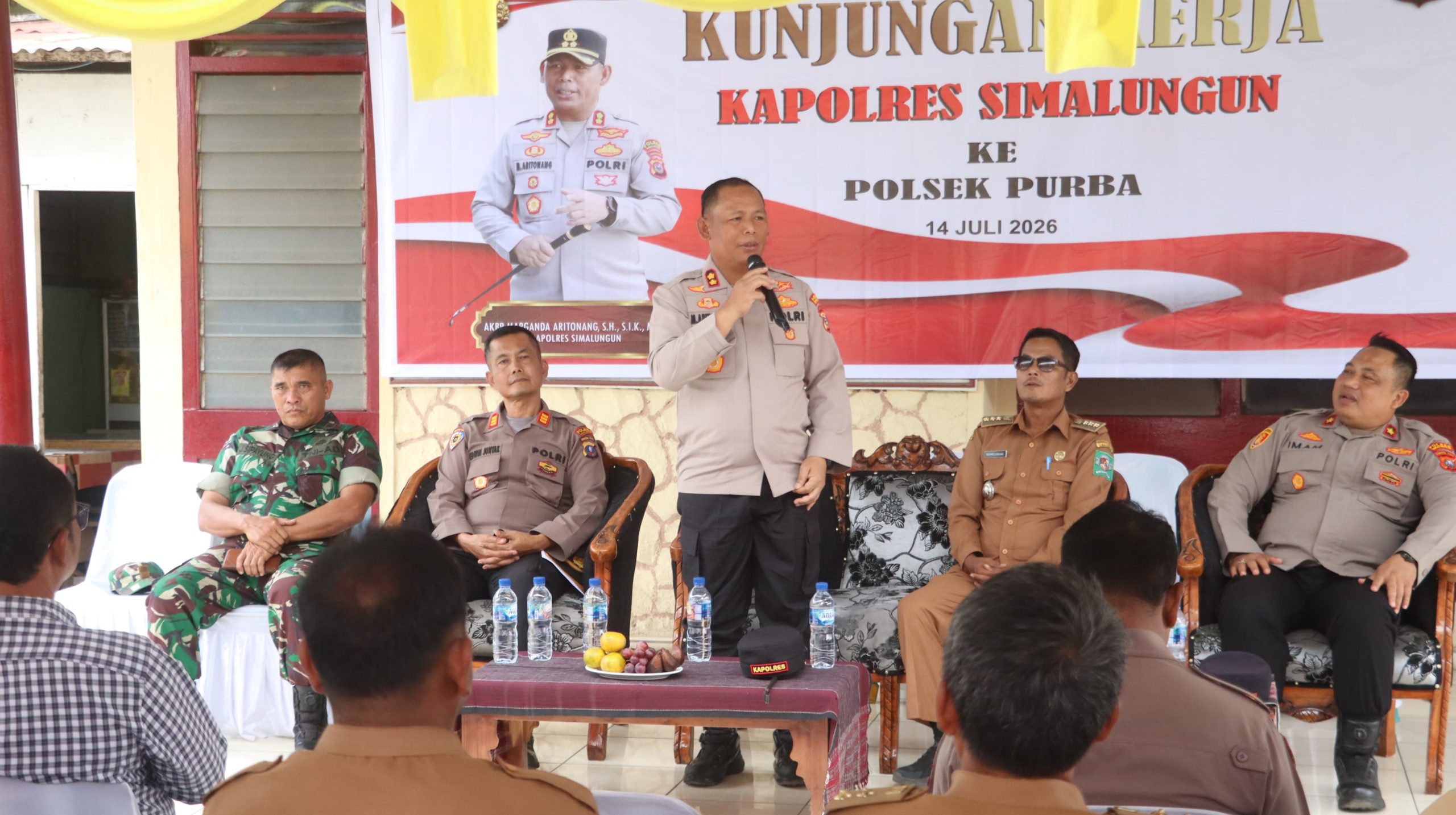 Kunker Maraton Sehari, Kapolres Simalungun Sambangi Tiga Polsek Tegaskan Soliditas TNI-Polri-Pemerintah