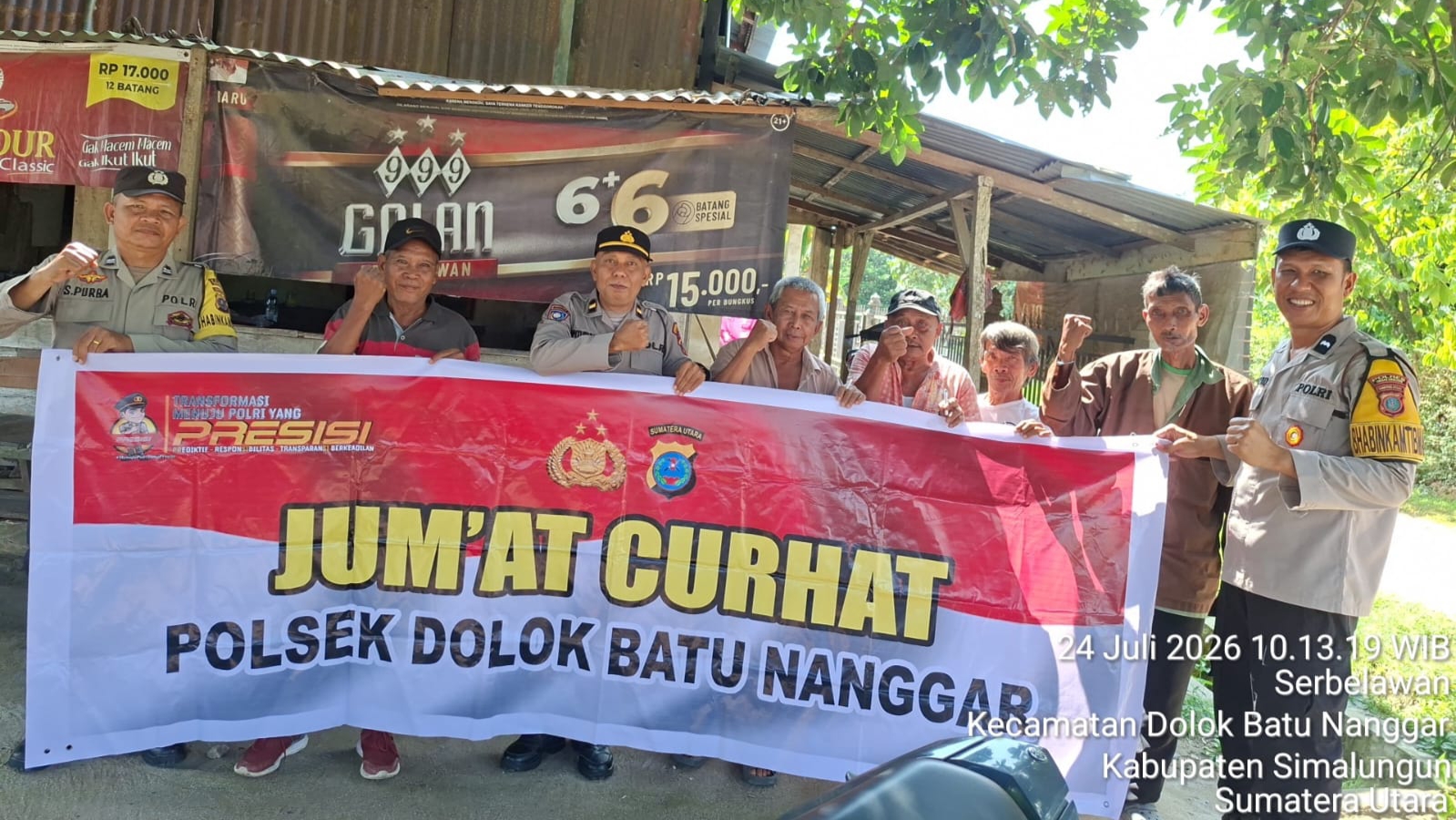 Jumat Curhat, Kanit Binmas dan Bhabinkamtibmas Polsek Dolok Batu Nanggar Dengar Langsung Keluhan Warga di Warung Kopi