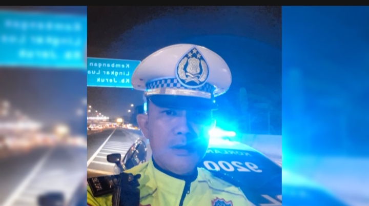 Polantas Karib Iptu Baharuddin Rasyid Gelar Patroli Malam, Pastikan Pengguna Tol Aman dan Nyaman