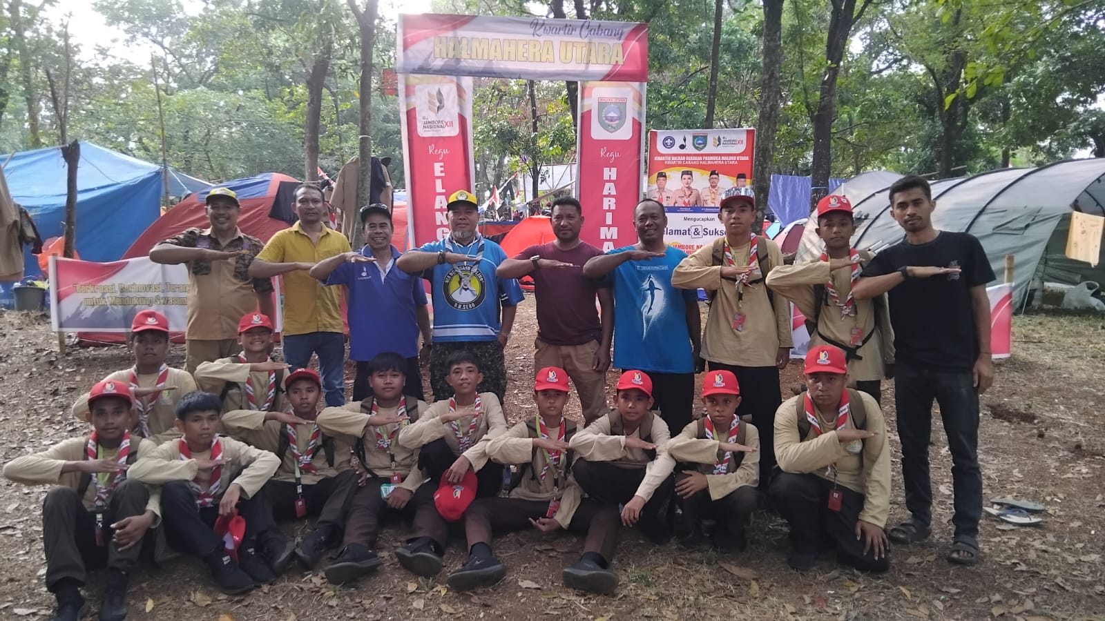 O.H. Sero Kunjungi Kwarcab Pramuka Halmahera Utara di Jambore Nasional XII Cibubur
