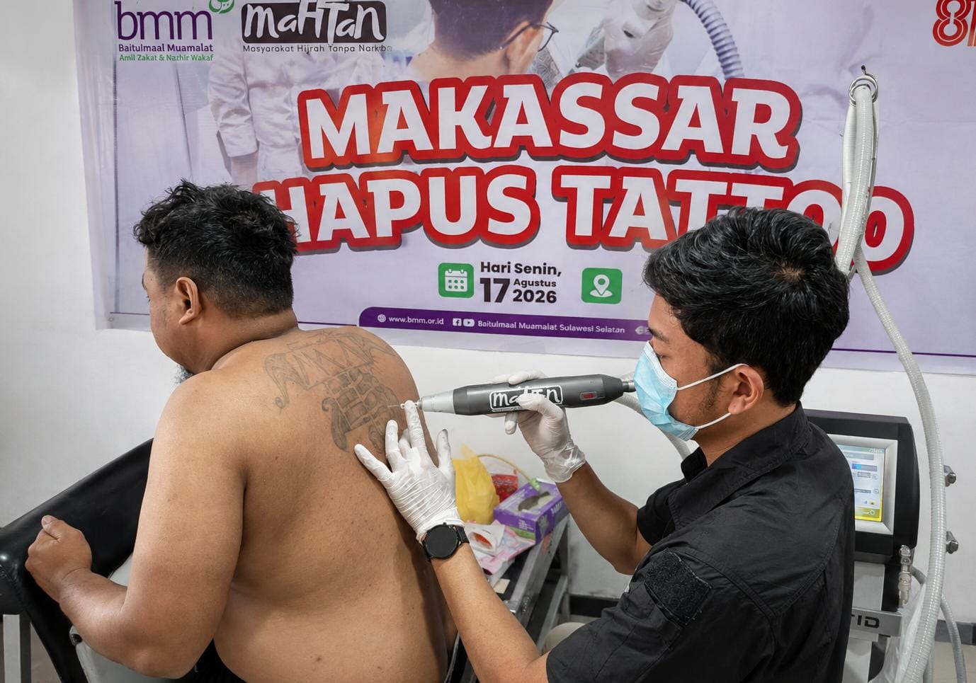HUT NKRI ke-81 Tahun, Baitulmaal Muamalat dan Yayasan Mahtan Gelar Hapus Tatto Gratis