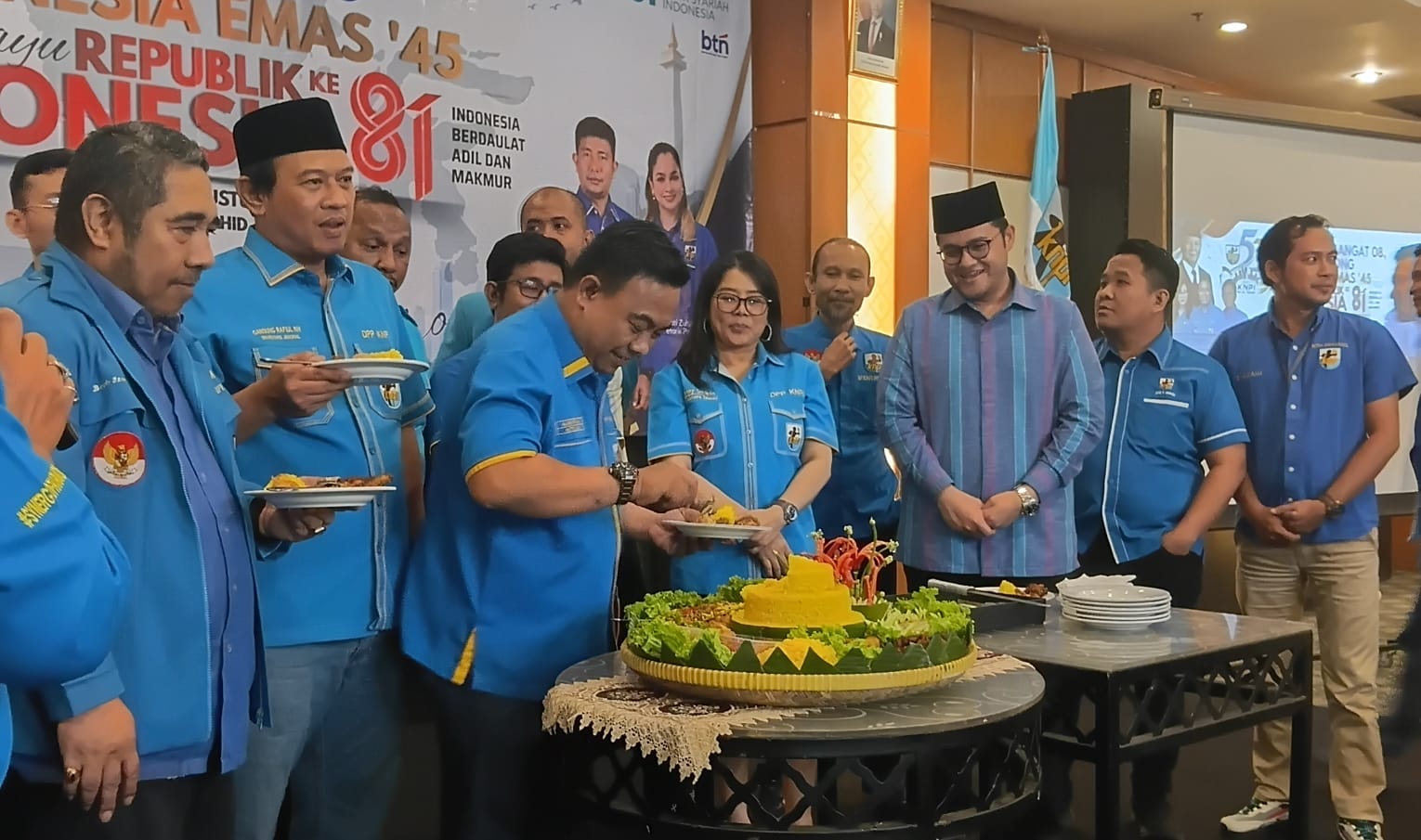 Deklarasi DPP KNPI Haris Pertama Mendukung Presiden Prabowo Subianto hingga tahun 2029 dalam perayaan HUT ke-53
