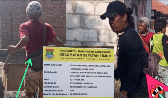 Diduga Abaikan K3, Proyek Paving Block di Desa Gempol Sari Kabupaten Tangerang Disorot