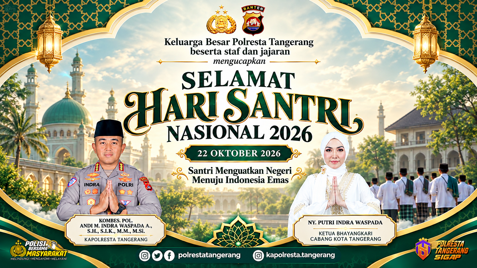 Hari Santri Nasional 2026, Kapolresta Tangerang Ajak Santri Jaga Persatuan dan Kamtibmas