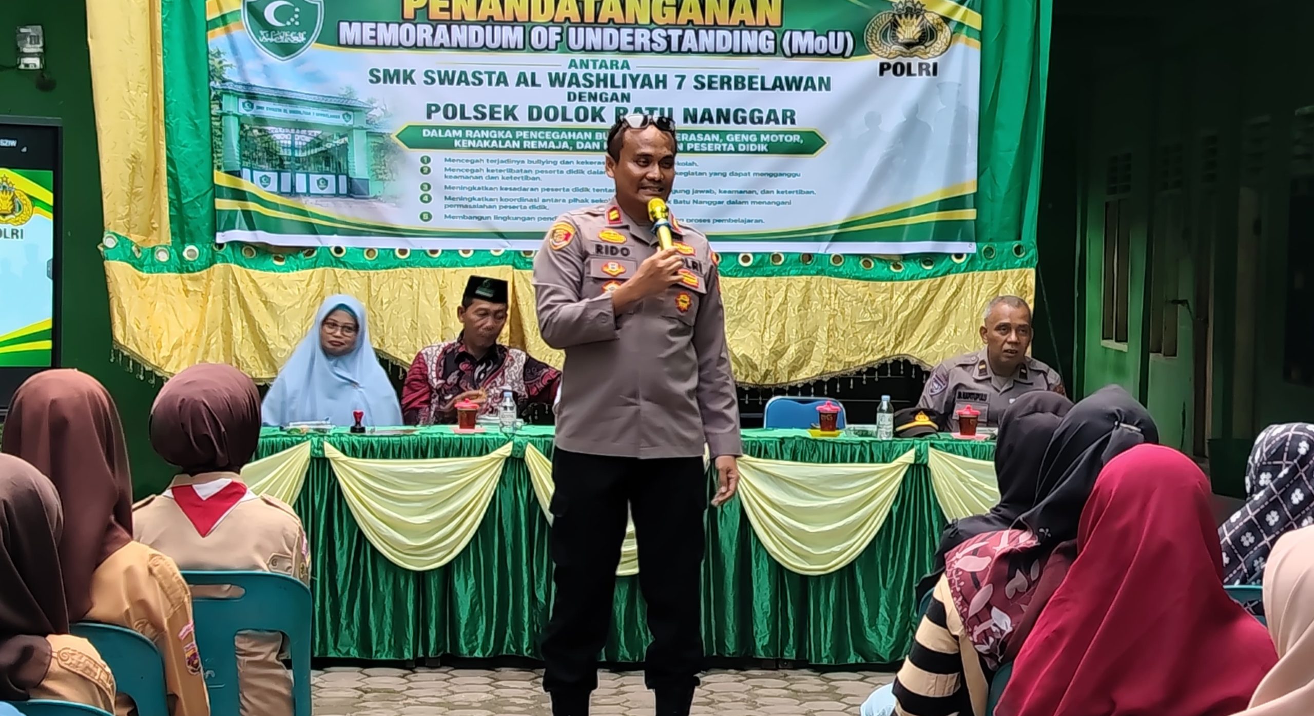 Police Go to School, Kapolsek Dolok Batu Nanggar Teken MoU dengan SMK Al Washliyah 7