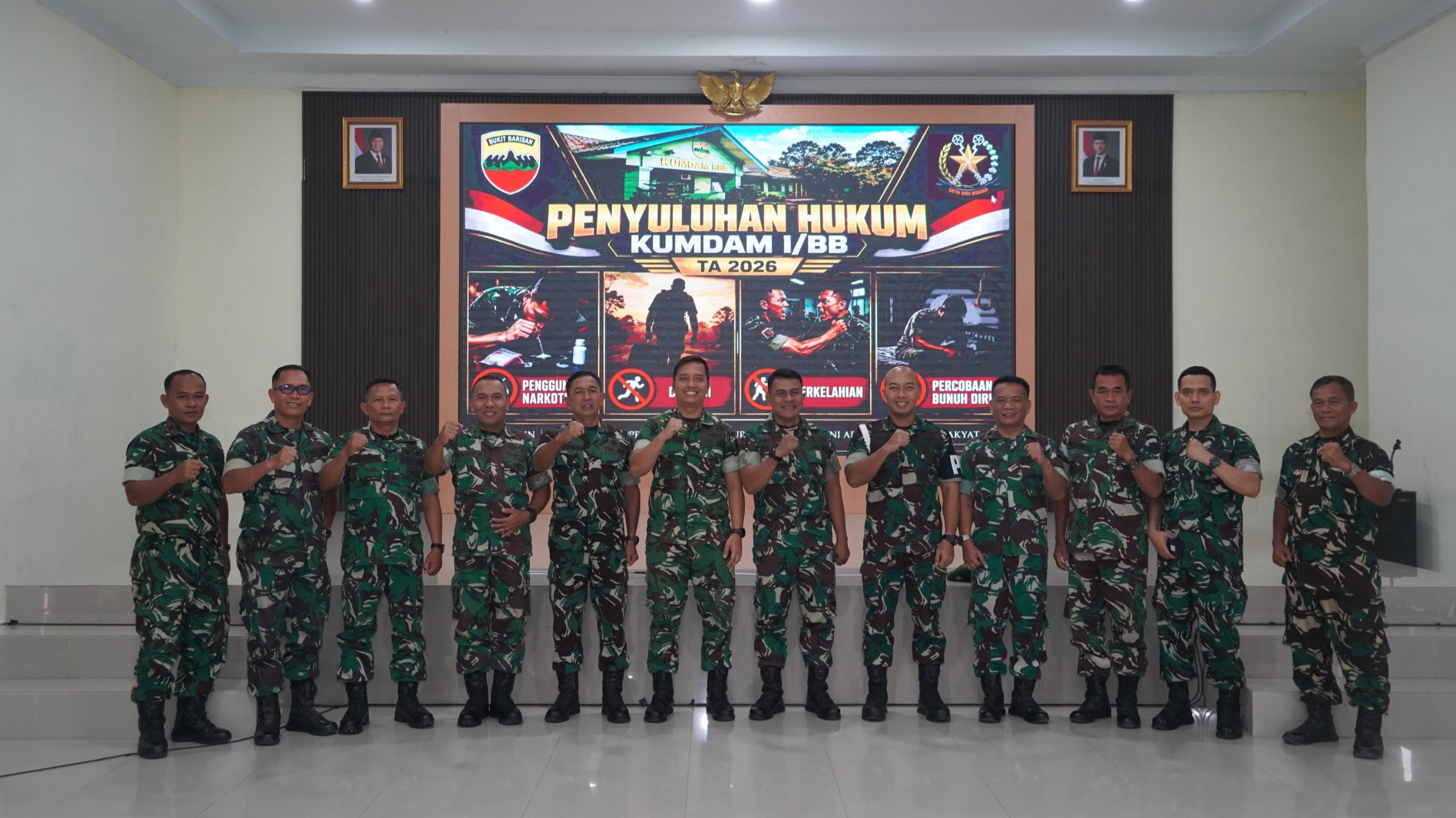 Minimalisir Pelanggaran, Prajurit Dan PNS Korem 022/PT Terima Penyuluhan Hukum Dari Kumdam l/BB